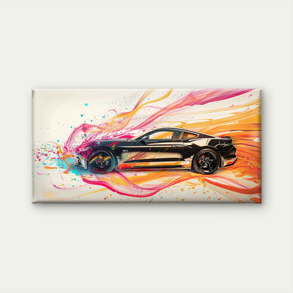 Abstract Mustang Speed Wall Art Canvas Office Home Room Framed 120x60cm