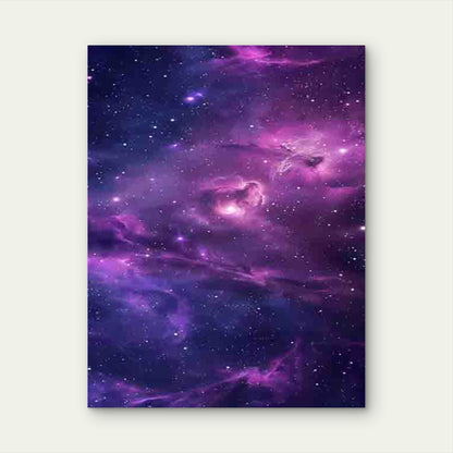Purple Nebula Cosmic Starry Sky 60x90cm Metal Print Ready to Hang - Bella Home Decor