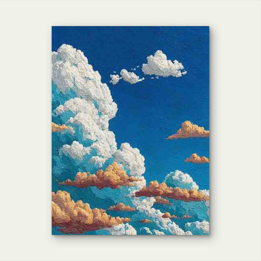 Depicting White Clouds Against a Blue Background 60x90cm Metal Print Ready to Hang