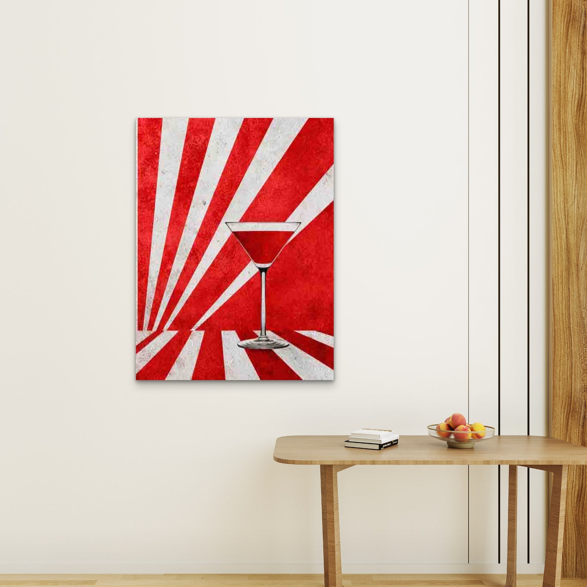Modern Abstract Martini Art 60x90cm Metal Print Ready to Hang - Bella Home Decor