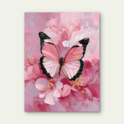Pink Butterfly, Floral 60x90cm Metal Print Ready to Hang