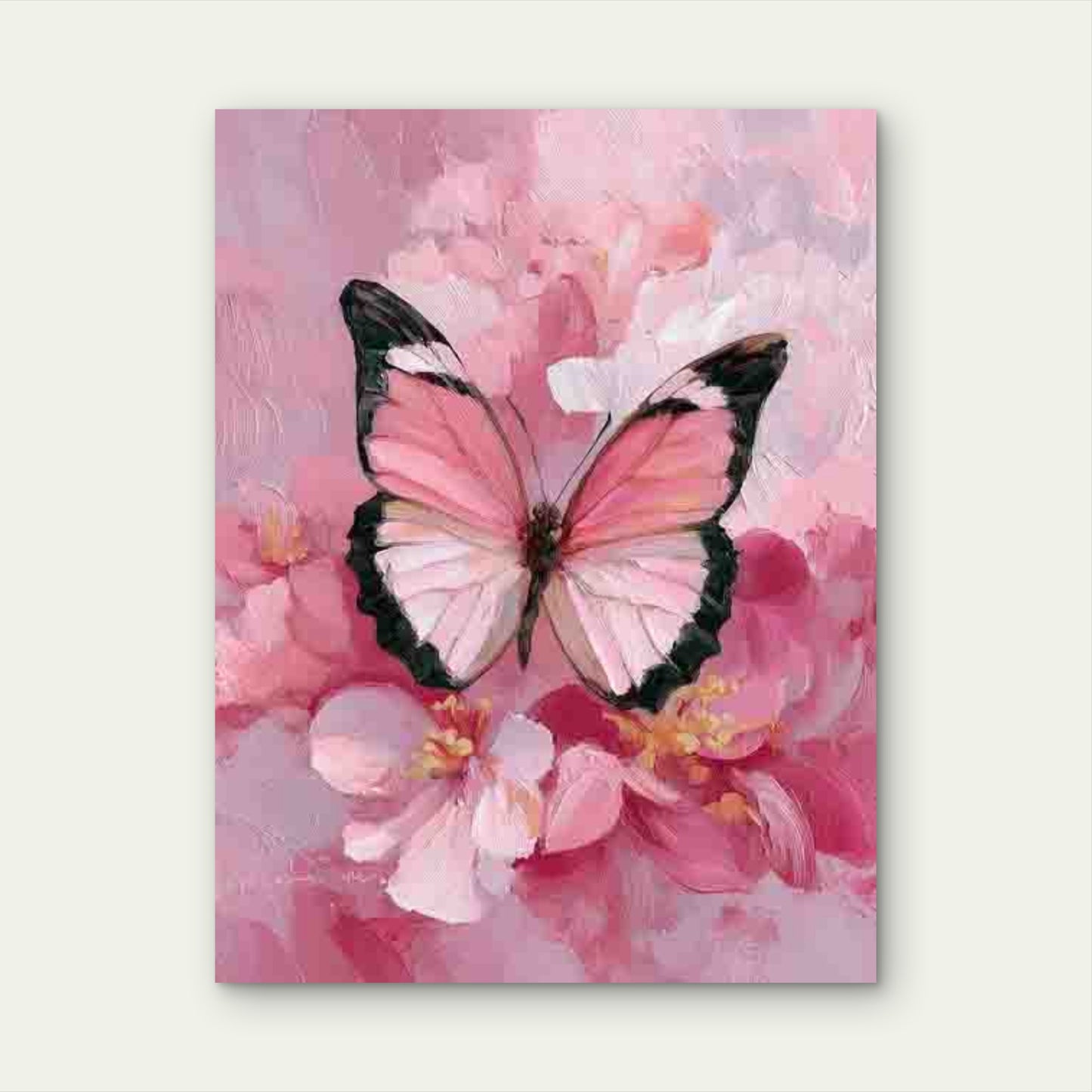 Pink Butterfly, Floral Metal Print Ready to Hang