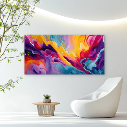 Abstract Splash Multicolor Wall Art Canvas Office Home Room Framed 120x60cm