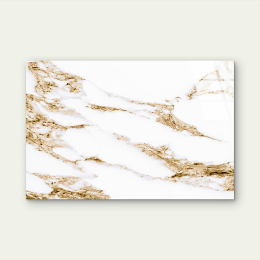 White Calacatta Marble Tempered Glass Printing Wall Art Australian Made Quality
