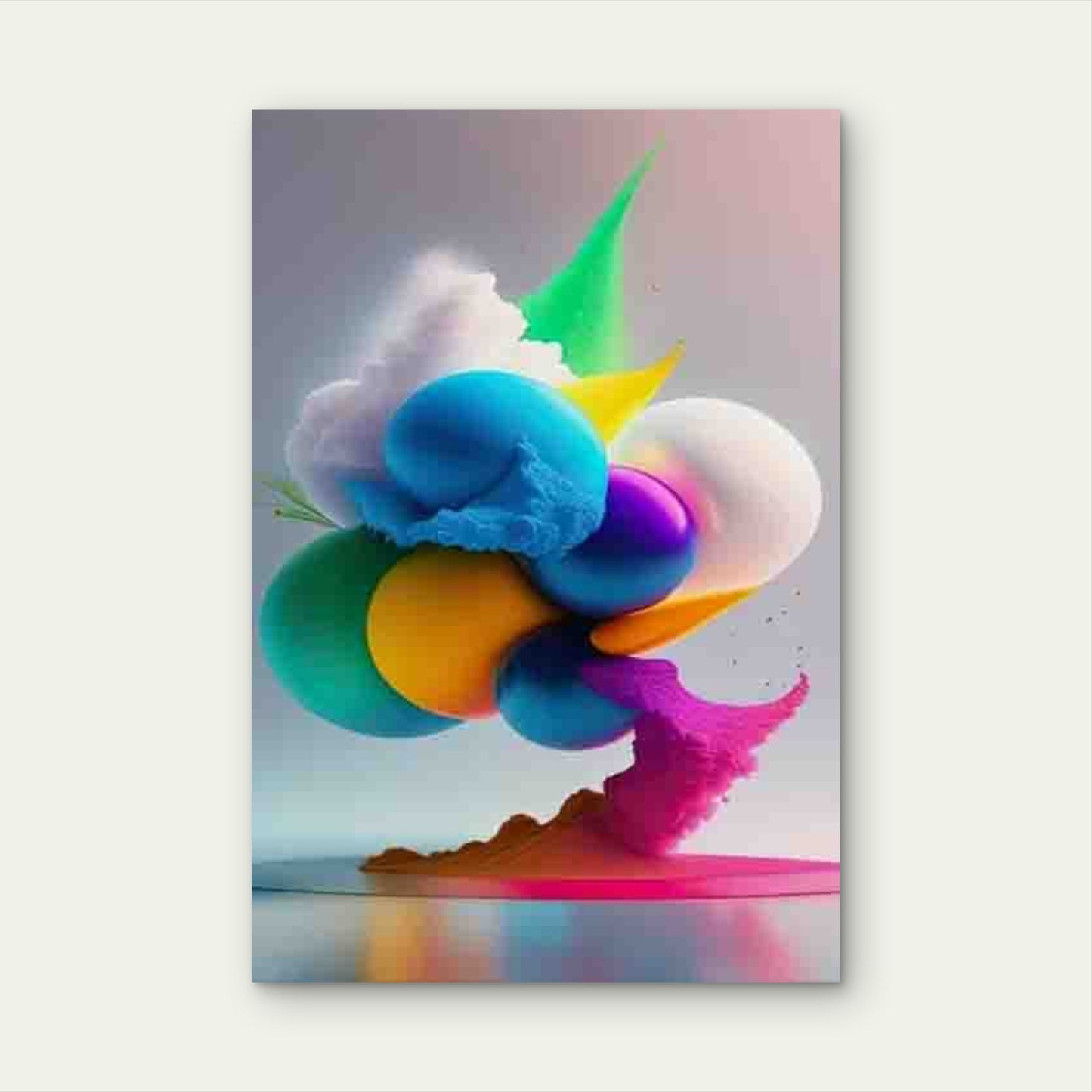 Dynamic Color Sphere Display 60x90cm Metal Print Ready to Hang