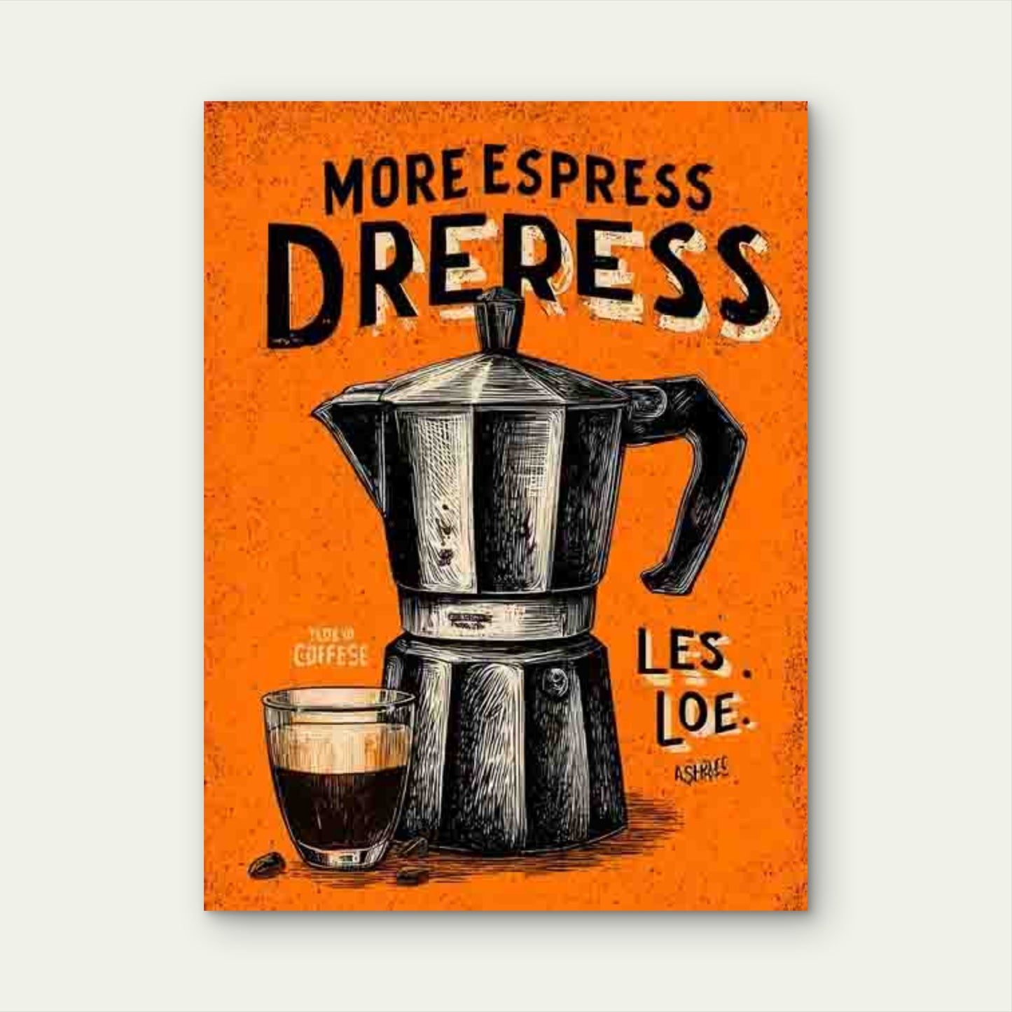 More Espresso Less Depresso Art 60x90cm Metal Print Ready to Hang