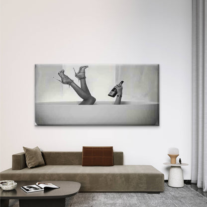 Black And White High Heels Wall Art Canvas Office Home Room Framed 120x60cm