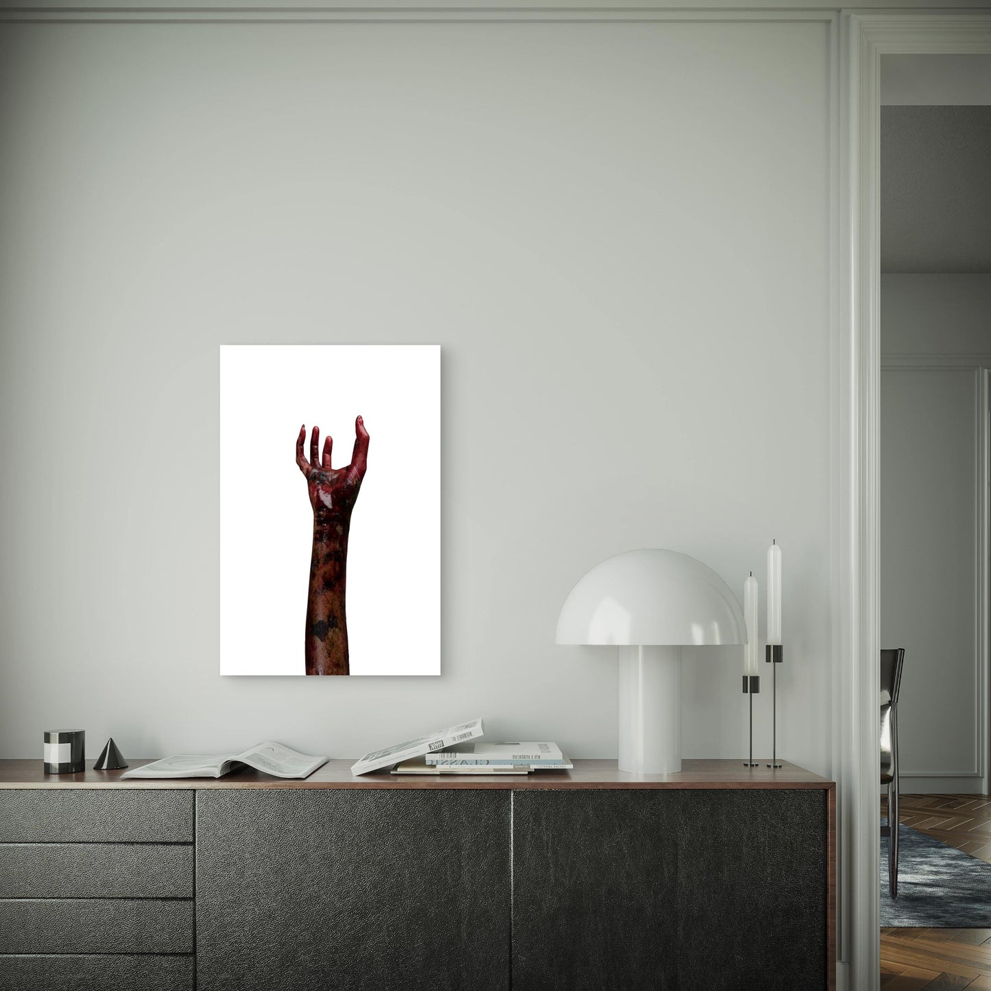 Blood Zombie Hands Zombie Theme 60x90cm Metal Print Ready to Hang