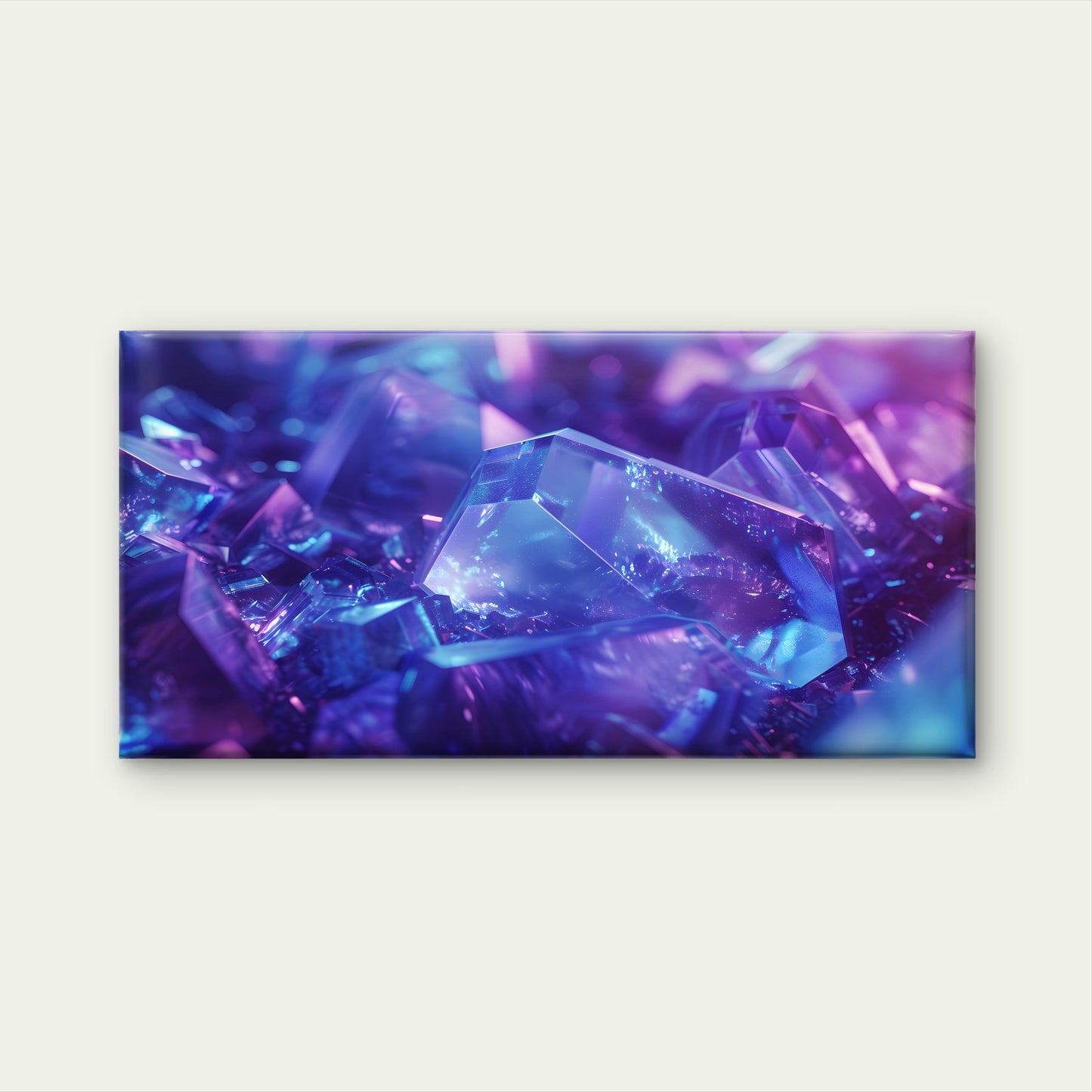 Abstract Purple Amethyst Wall Art Canvas Office Home Room Framed 120x60cm