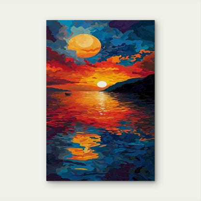 Vibrant Sunset Sea 60x90cm Metal Print Ready to Hang