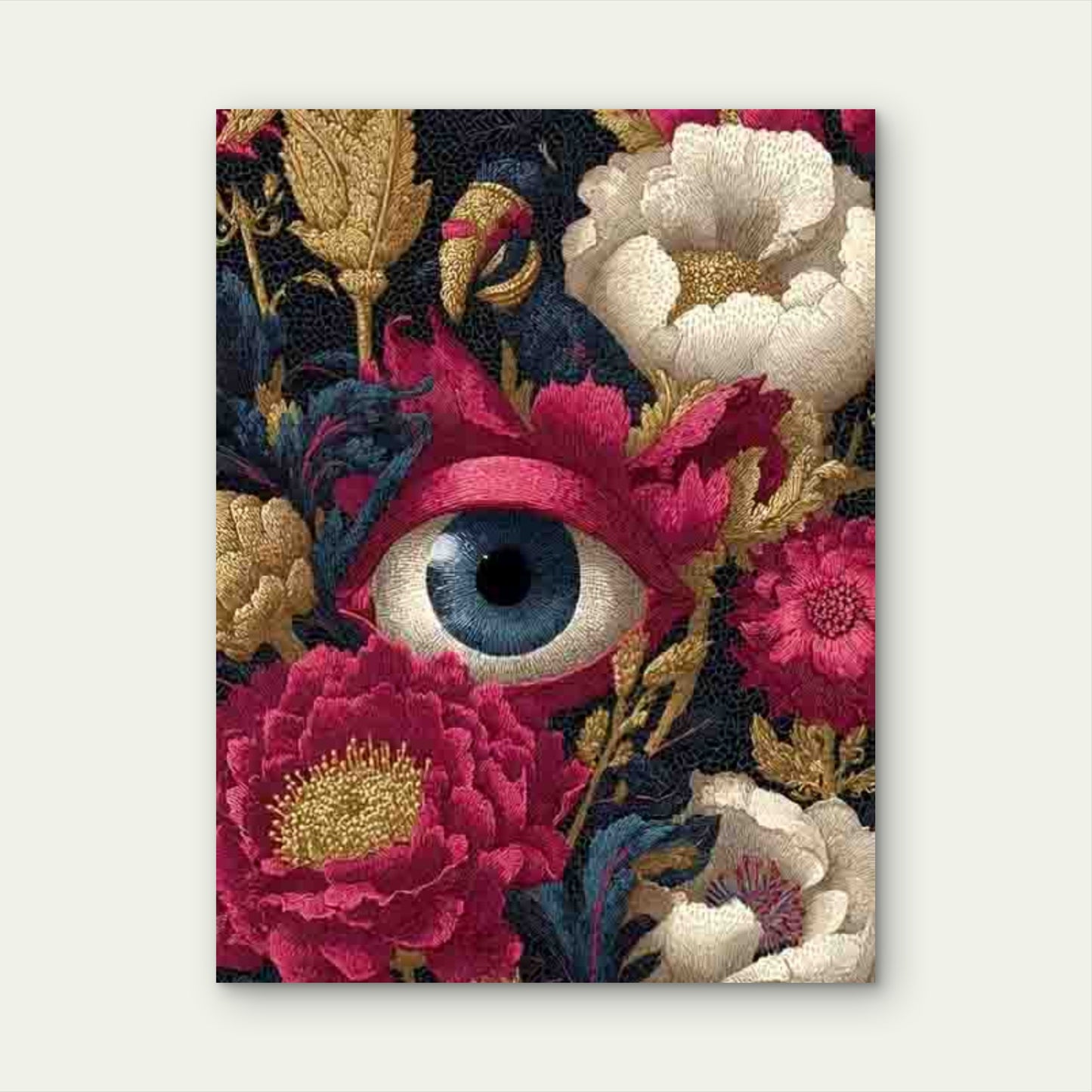 Eyeball Flowers in a Whimsical Gothic Style Metal Print Ready to Hang