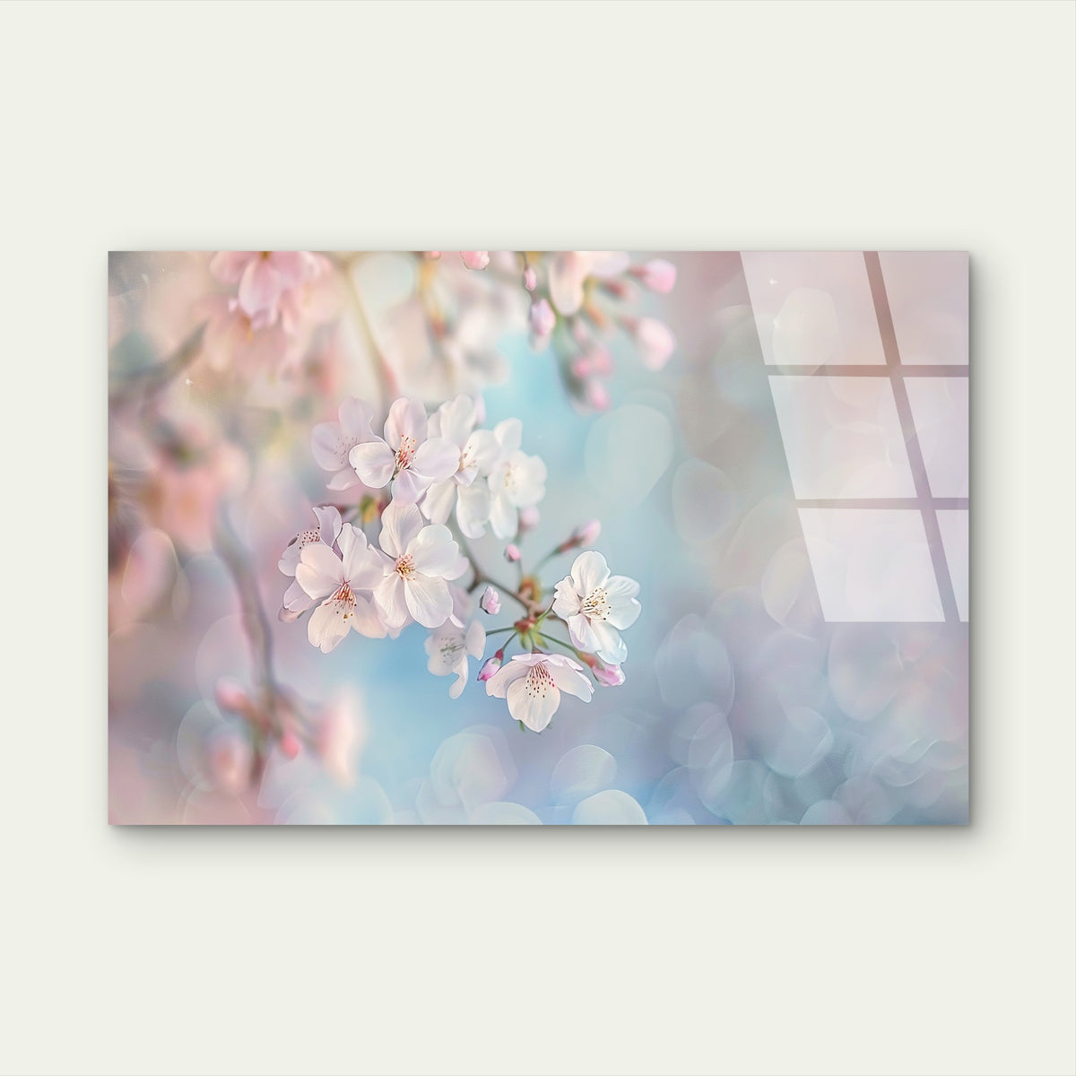 Pink Cherry Blossom Flower Glass Printing Wall Art Australian Made Quality