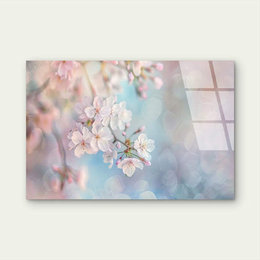 Pink Cherry Blossom Flower Glass Printing Wall Art Australian Made Quality