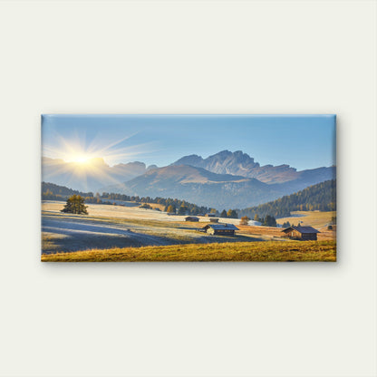 Seiser Alm Italy Sunrise Mountain Wall Art Canvas Office Home Framed 120x60cm