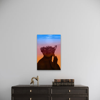 Fading Forest – Surreal Portrait 60x90cm Metal Print Ready to Hang
