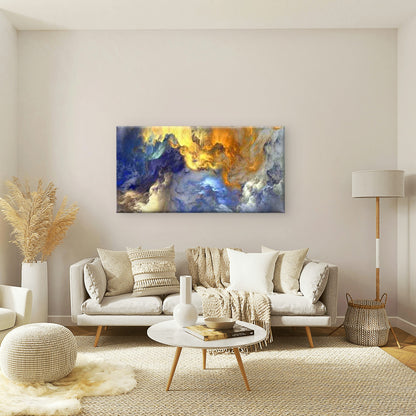 Abstract Design of Golden Cloud Wall Art Canvas Office Home Room Framed 120x60cm - Bella Home Decor
