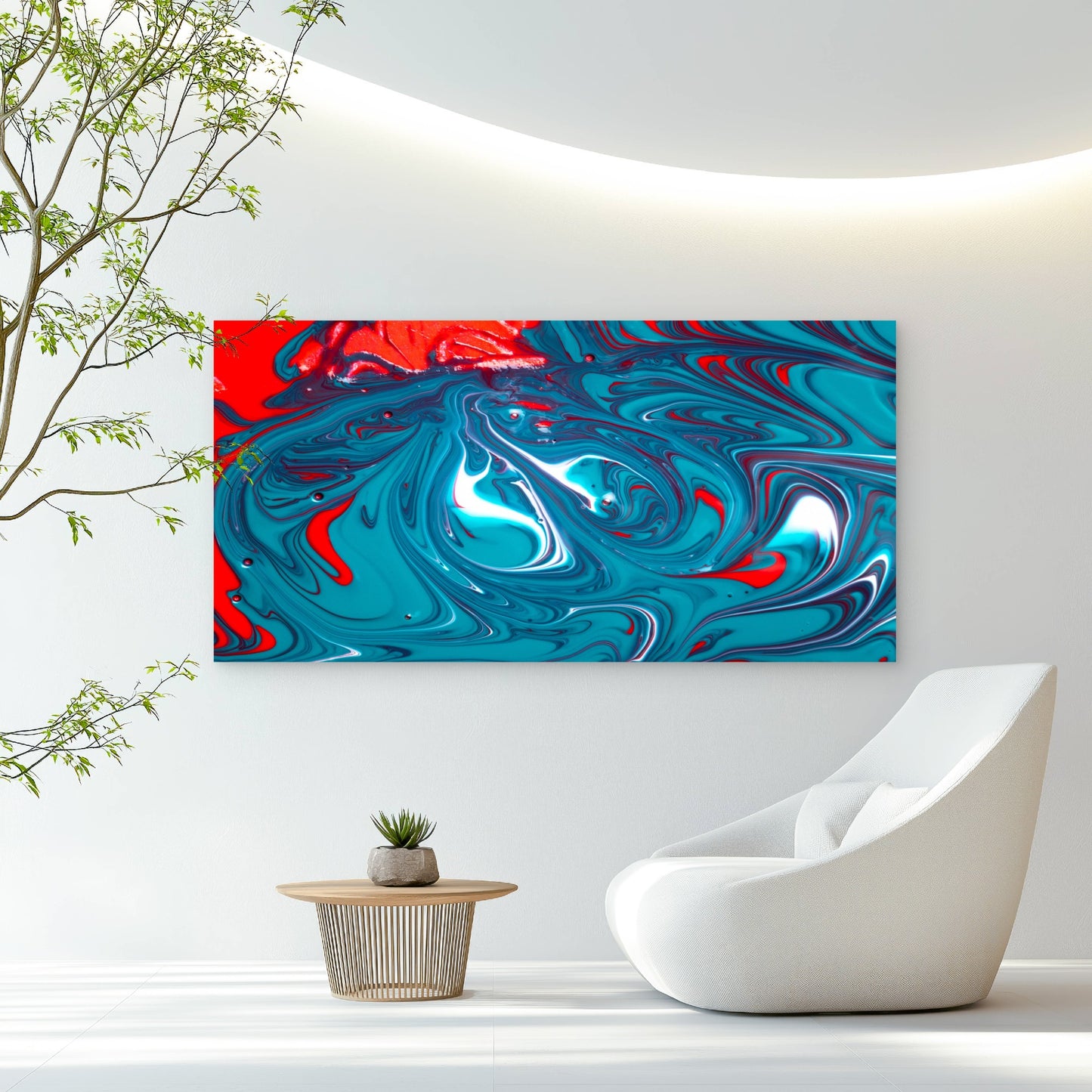 Abstract Fluid Paint Swirl Wall Art Canvas Office Home Room Framed 120x60cm