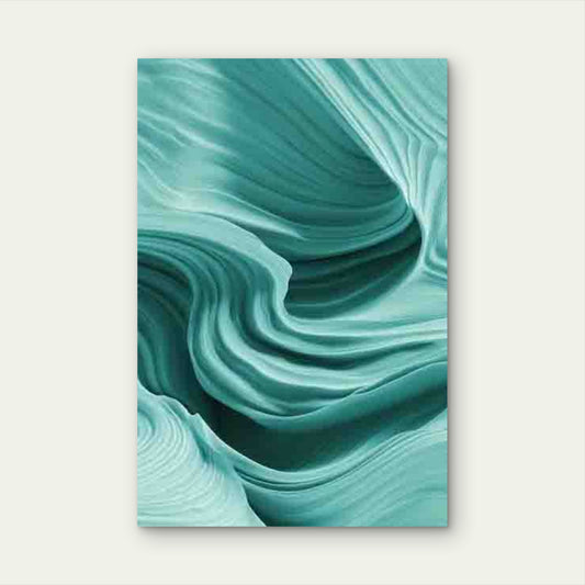 Sage Green Chaos Retro Wavy 40x60cm Metal Print Ready to Hang