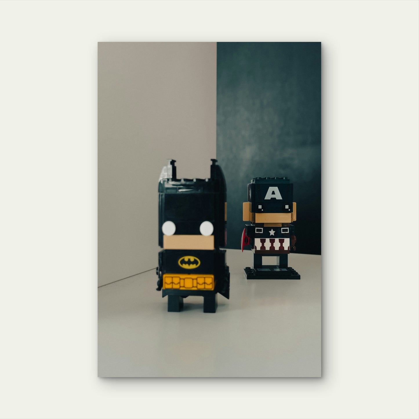 Couple Of Legos That Are Sitting On A Table 60x90cm Metal Print Ready to Hang