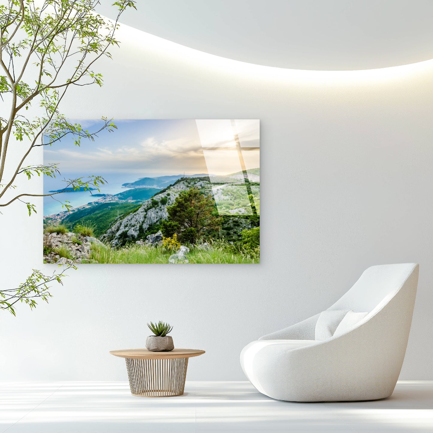 Montenegro Mountain Sea Coast Horizon  Acrylic Glass Printing Wall Art Australian Made Quality
