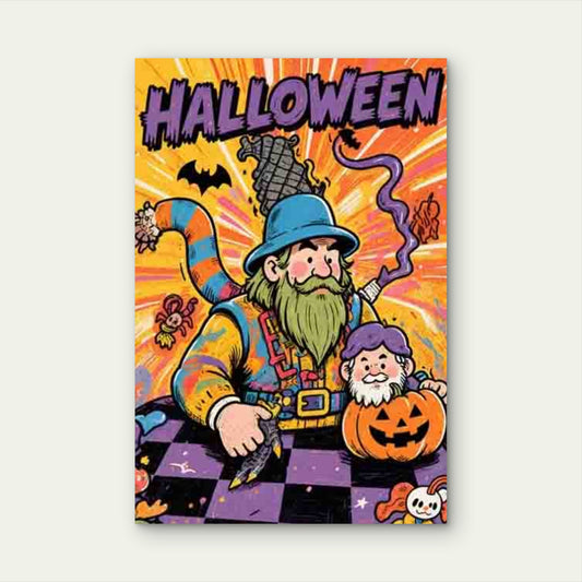 Halloween-Themed Abstract Art 60x90cm Metal Print Ready to Hang