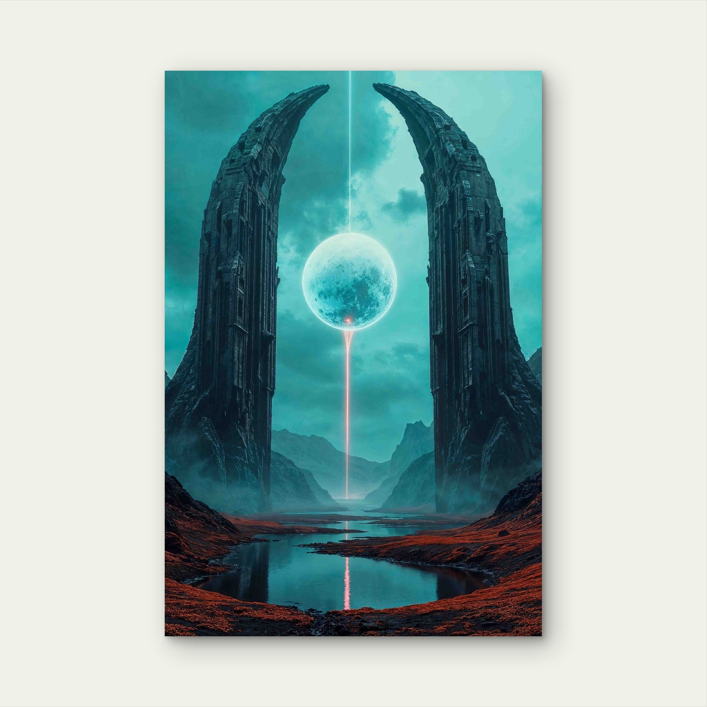 Sci-Fi Fantasy Landscape 60x90cm Metal Print Ready to Hang