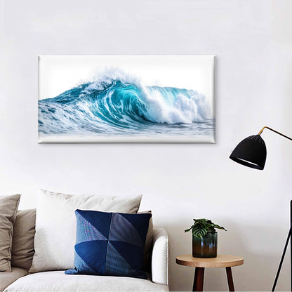 Coastal Surf Splashing Wave Wall Art Canvas Office Home Room Framed 120x60cm