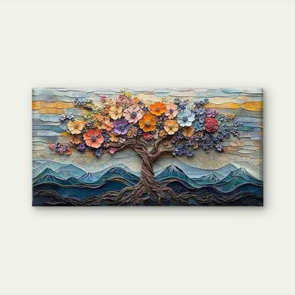 Vibrant Tree of Life Wall Art Canvas Office Home Room Framed 120x60cm - Bella Home Decor