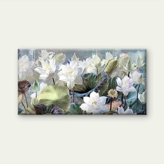 Blooming Lotus Flower Wall Art Canvas Office Home Room Framed 120x60cm - Bella Home Decor