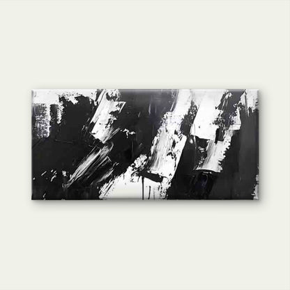 Black And White Abstract Wall Art Canvas Office Home Room Framed 120x60cm - Bella Home Decor