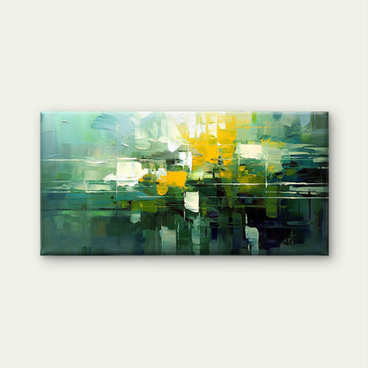 Green Yellow Abstract Wall Art Canvas Office Home Room Framed 120x60cm