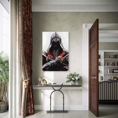 Assassin with Hidden Blade 60x90cm Metal Print Ready to Hang - Bella Home Decor