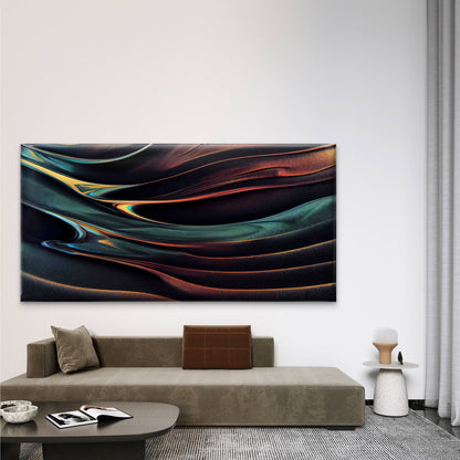 Abstract Illusion of Gold Lava Wall Art Canvas Office Home Room Framed 120x60cm