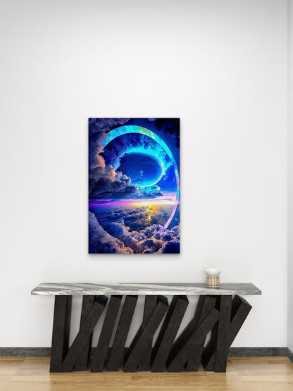Cosmic Blue Sky Planet 60x90cm Metal Print Ready to Hang