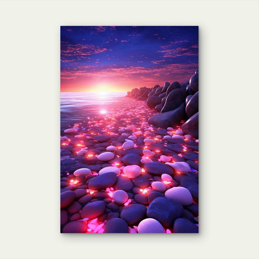 SunSet Ocean 60x90cm Metal Print Ready to Hang