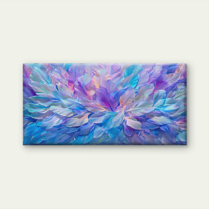 Modern Violet Fluffy Feather Wall Art Canvas Office Home Room Framed 120x60cm