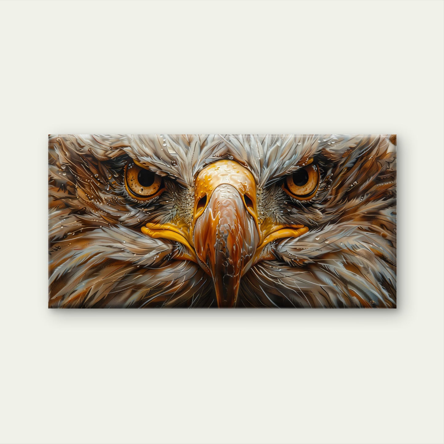 Fierce Eagle Eyes Gaze Wall Art Canvas Office Home Room Framed 120x60cm