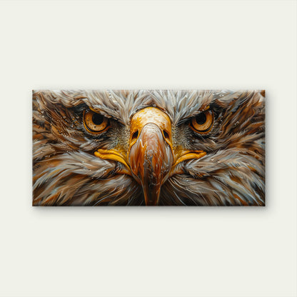 Fierce Eagle Eyes Gaze Wall Art Canvas Office Home Room Framed 120x60cm