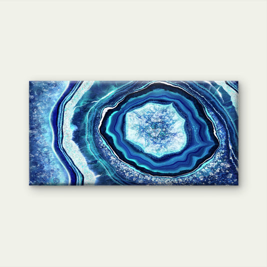 Blue Agate Illustration Wall Art Canvas Office Home Room Framed 120x60cm
