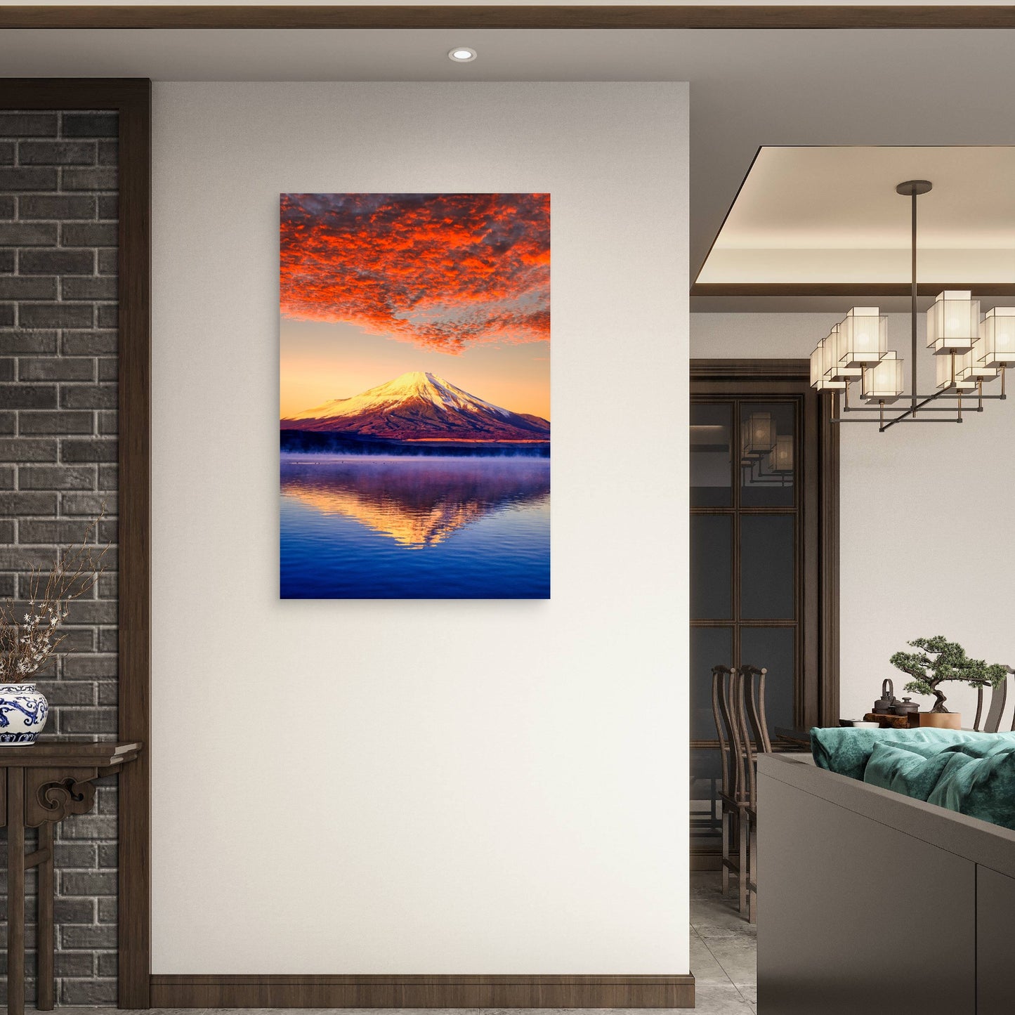 Japan Mount Fuji Sunrise Lake Peak Sky 40x60cm Metal Print Ready to Hang