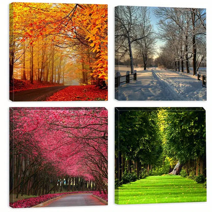 4pcs  Summer Season Themes   Wall Art Canvas Framed