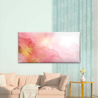 Pink Golden Mist Over Blush Wall Art Canvas Office Home Room Framed 120x60cm