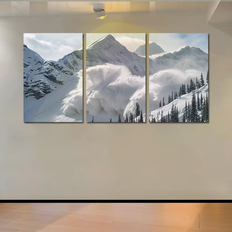 3pcs Serene Mountain with Snow-Capped Peaks Wall Art Set Canvas Framed 40x60cm - High Quality Print 100% Australian Made Wall Canvas Ready to Hang