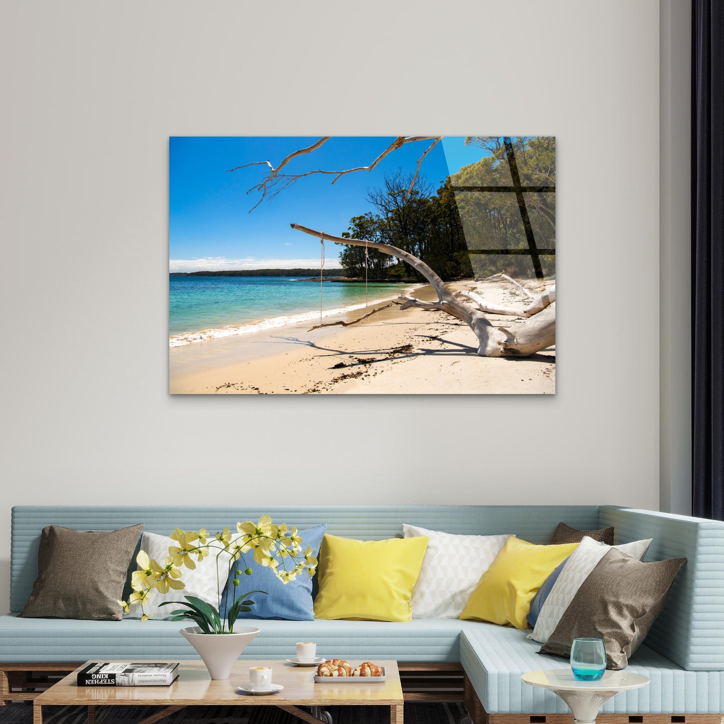 Scenic Jervis Bay Coastal Tree Dock   Acrylic Glass Printing Wall Art Australian Made Quality