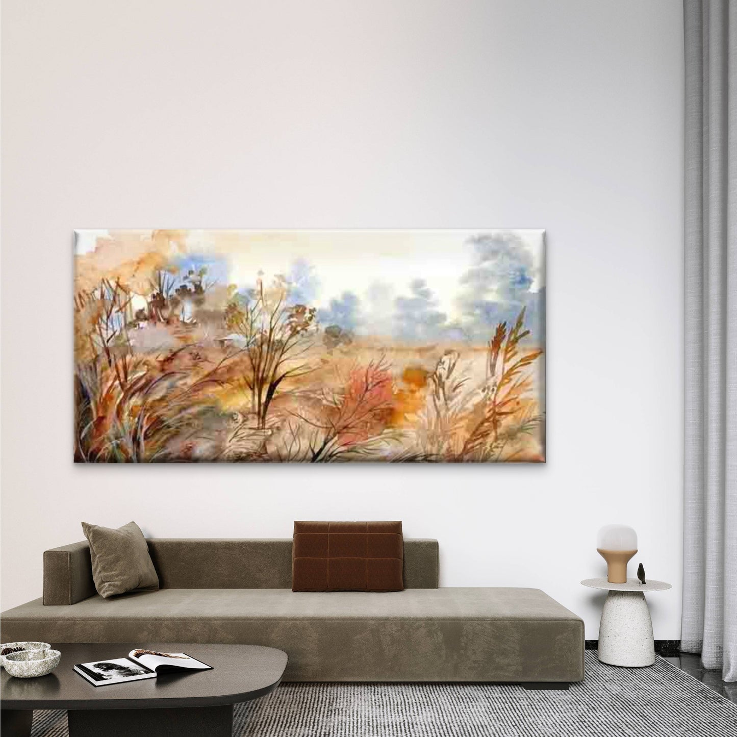 Abstract Autumn Landscape Wall Art Canvas Office Home Room Framed 120x60cm