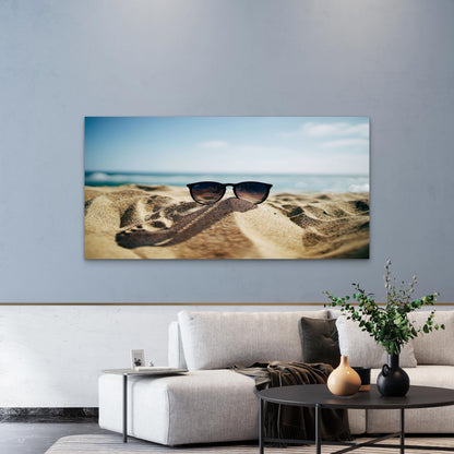 Sandy Beach Ocean View Wall Art Canvas Office Home Room Framed 120x60cm
