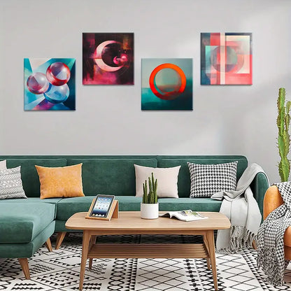 4pcs Contemporary Design  Geometric GC   Wall Art Canvas Framed