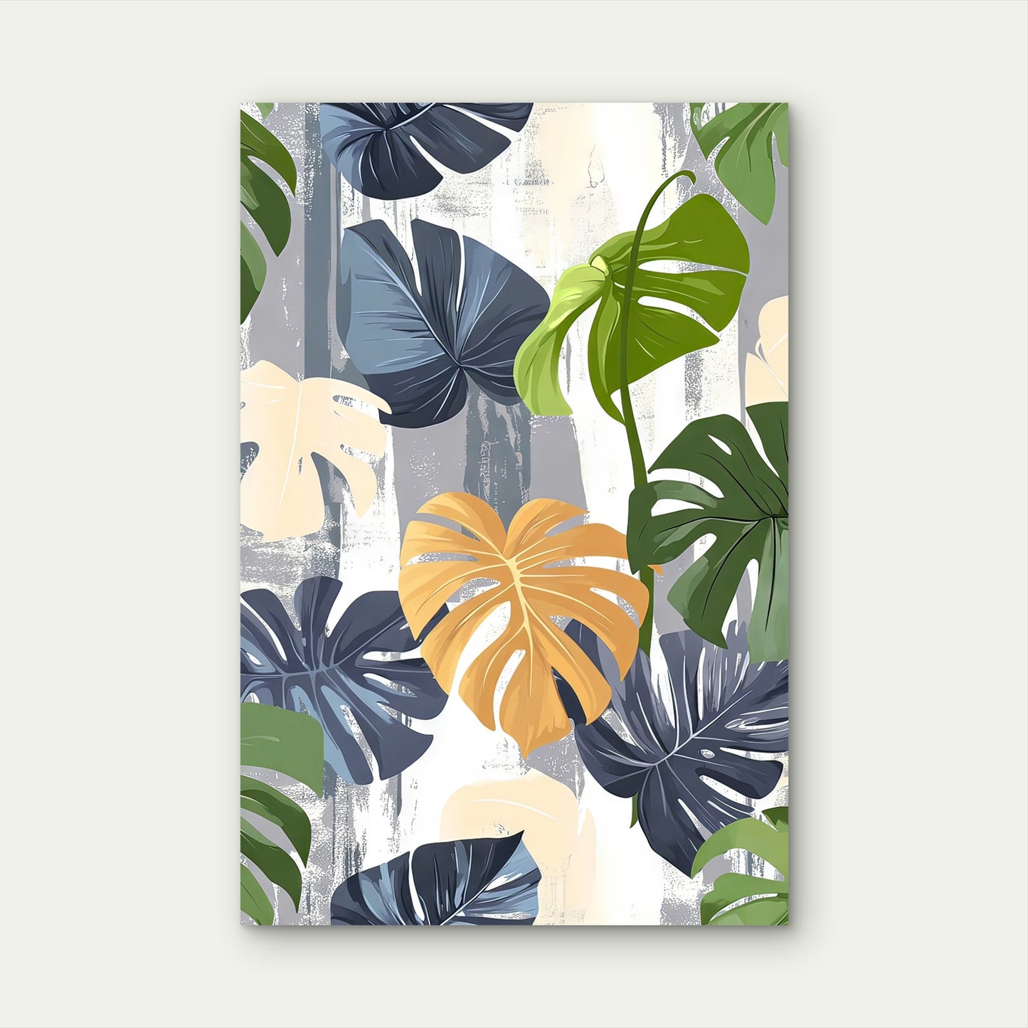 Abstract Monstera Tropical Plant Foliage 40x60cm Metal Print Ready to Hang