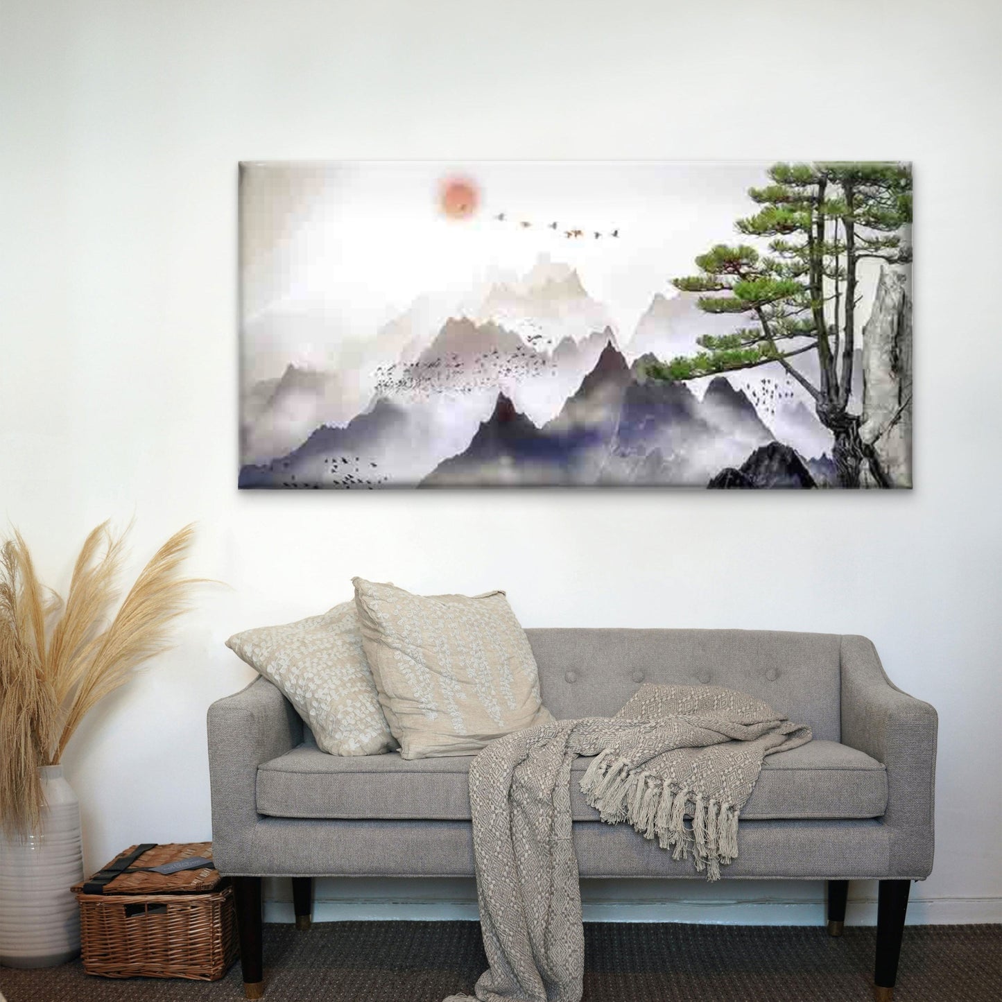 Asian Style Natural Scene Wall Art Canvas Office Home Room Framed 120x60cm - Bella Home Decor