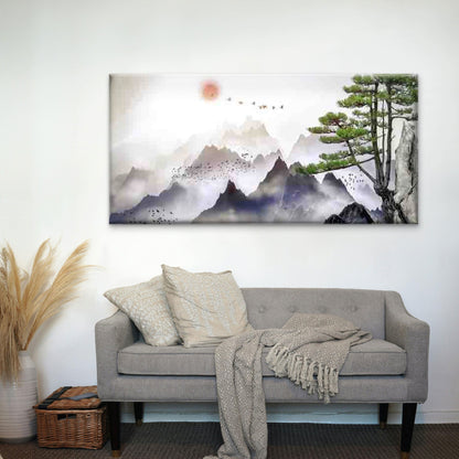 Asian Style Natural Scene Wall Art Canvas Office Home Room Framed 120x60cm - Bella Home Decor